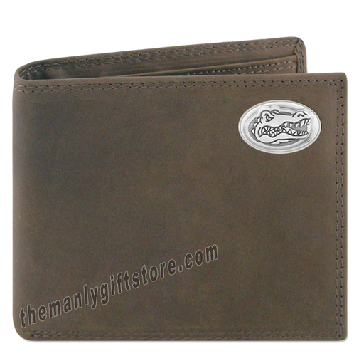 Florida Gators Genuine Crazy Horse Leather Bifold Wallet