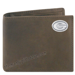 Georgia Bulldogs Crazy Horse Leather Bifold Wallet