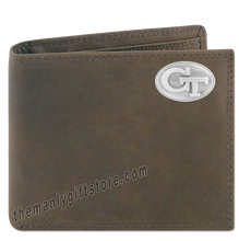 Load image into Gallery viewer, Georgia Tech Yellow Jackets Crazy Horse Leather Bifold Wallet