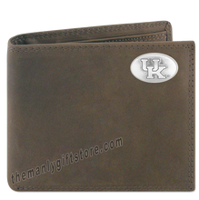 Load image into Gallery viewer, Kentucky Wildcats Crazy Horse Leather Bifold Wallet