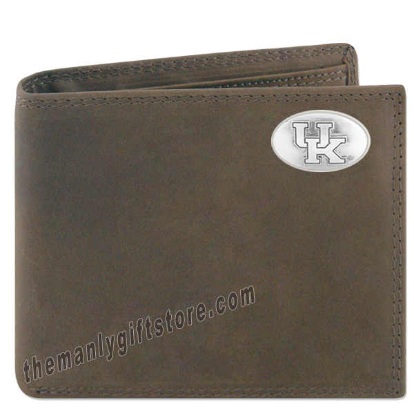 Kentucky Wildcats Crazy Horse Leather Bifold Wallet