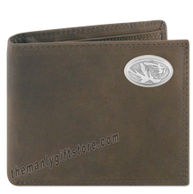 Load image into Gallery viewer, Missouri Tigers Genuine Crazy Horse Leather Bifold Wallet