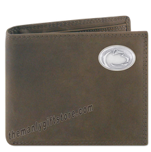 Load image into Gallery viewer, Penn State Nittany Lion Genuine Crazy Horse Leather Bifold Wallet