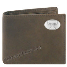 Load image into Gallery viewer, Tennessee Volunteers  Genuine Crazy Horse Leather Bifold Wallet