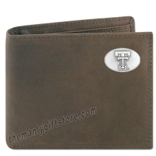 Load image into Gallery viewer, Texas Tech Red Raiders Genuine Crazy Horse Leather Bifold Wallet