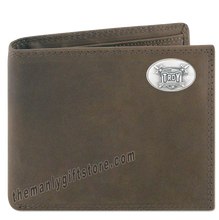 Load image into Gallery viewer, Troy Alabama Trojans Genuine Crazy Horse Leather Bifold Wallet