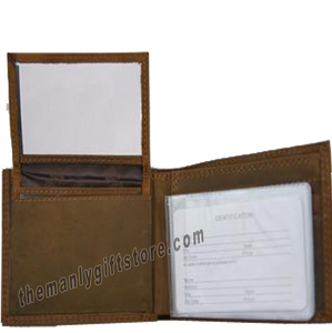 Dolphin Mahi Mahi Genuine Crazy Horse Leather Bifold Wallet