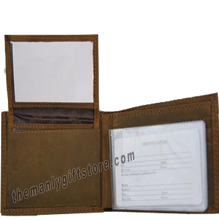 Load image into Gallery viewer, North Carolina State Genuine Crazy Horse Leather Bifold Wallet