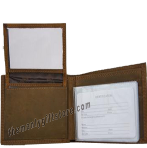 Ichthys Christian Fish  Crazy Horse Leather Bifold Wallet
