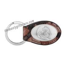 Load image into Gallery viewer, FSU Zep-Pro Leather Concho Key Fob Brown, Camo or Black