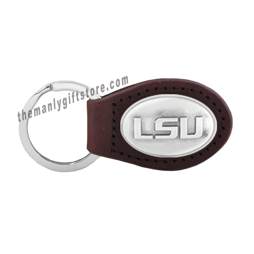 LSU Zep-Pro Leather Concho Key Fob Brown, Camo or Black