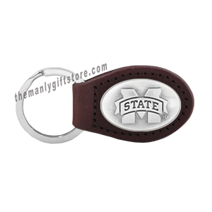 Mississippi State Zep-Pro Leather Concho Key Fob Brown, Camo or Black