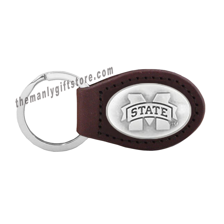 Mississippi State Zep-Pro Leather Concho Key Fob Brown, Camo or Black