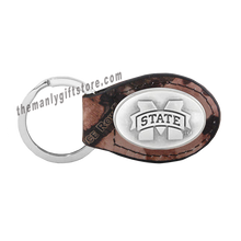 Load image into Gallery viewer, Mississippi State Zep-Pro Leather Concho Key Fob Brown, Camo or Black