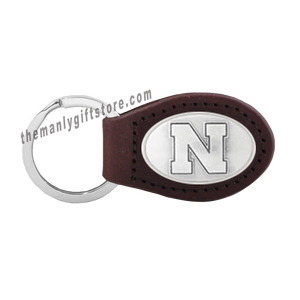 Nebraska Zep-Pro Leather Concho Key Fob Brown, Camo or Black