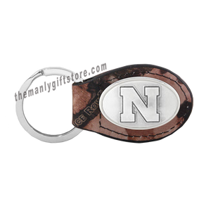 Nebraska Zep-Pro Leather Concho Key Fob Brown, Camo or Black