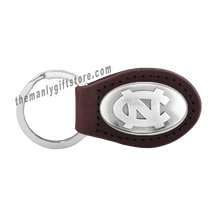 Load image into Gallery viewer, North Carolina Zep-Pro Leather Concho Key Fob Brown, Camo or Black