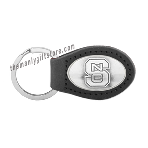 North Carolina State Zep-Pro Leather Concho Key Fob Brown, Camo or Black