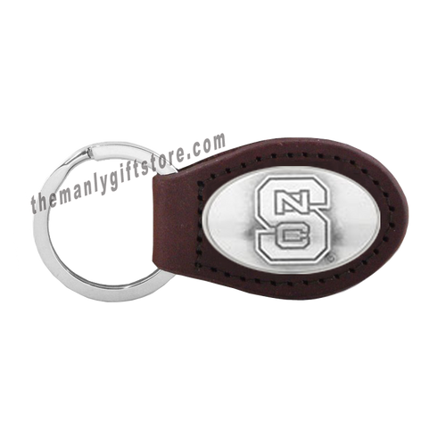North Carolina State Zep-Pro Leather Concho Key Fob Brown, Camo or Black