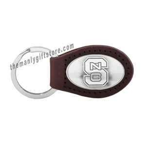 North Carolina State Zep-Pro Leather Concho Key Fob Brown, Camo or Black