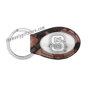North Carolina State Zep-Pro Leather Concho Key Fob Brown, Camo or Black