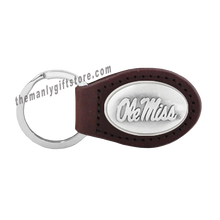 Load image into Gallery viewer, Ole Miss Zep-Pro Leather Concho Key Fob Brown, Camo or Black