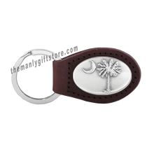 Load image into Gallery viewer, Palmetto Tree Zep-Pro Leather Concho Key Fob Brown, Camo or Black