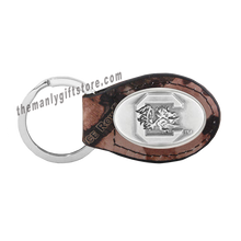 Load image into Gallery viewer, South Carolina Zep-Pro Leather Concho Key Fob Brown, Camo or Black