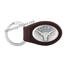 Load image into Gallery viewer, Texas Zep-Pro Leather Concho Key Fob Brown, Camo or Black