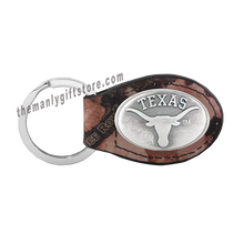 Load image into Gallery viewer, Texas Zep-Pro Leather Concho Key Fob Brown, Camo or Black