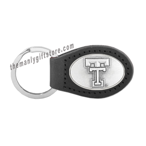 Texas Tech Zep-Pro Leather Concho Key Fob Brown, Camo or Black