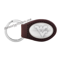 Load image into Gallery viewer, West Virginia Zep-Pro Leather Concho Key Fob Brown, Camo or Black