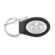 Load image into Gallery viewer, New Orleans Fleur De Lis Zep-Pro Leather Concho Key Fob Brown, Camo or Black