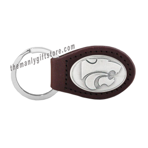 Kansas State Zep-Pro Leather Concho Key Fob Brown, Camo or Black