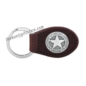 Texas Star Zep-Pro Leather Concho Key Fob Brown, Camo or Black