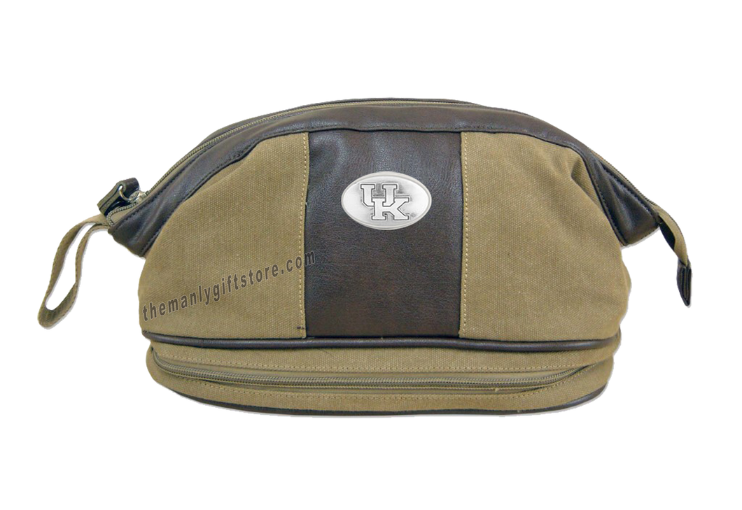 Kentucky Zep Pro Khaki Canvas Concho Toiletry Bag