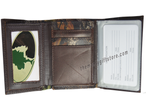 Cotton Logo Mossy Oak Camo Zep Pro Trifold Leather Wallet