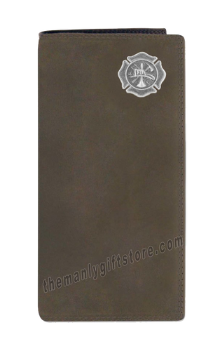 Maltese Cross Fireman Genuine Leather Roper Wallet