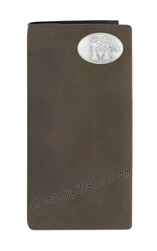 Memphis Tigers Genuine Crazy Horse Leather Roper Wallet