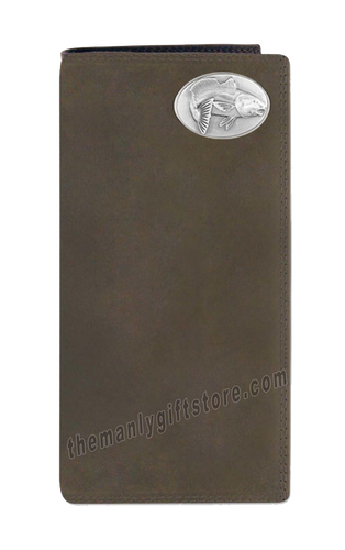 Saltwater Redfish Genuine Crazy Horse Leather Roper Wallet