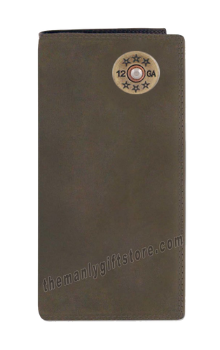 Shotgun Shell Genuine Crazy Horse Leather Roper Wallet