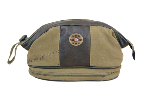 Shell Zep Pro Khaki Canvas Concho Toiletry Bag