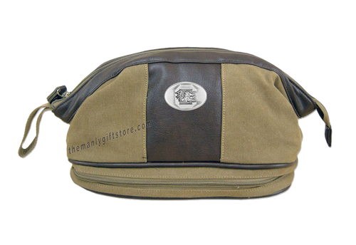 South Carolina Zep Pro Khaki Canvas Concho Toiletry Bag