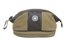 Load image into Gallery viewer, Texas Star Zep Pro Khaki Canvas Concho Toiletry Bag