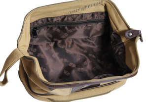 Mossy Oak Logo Zep Pro Khaki Canvas Concho Toiletry Bag