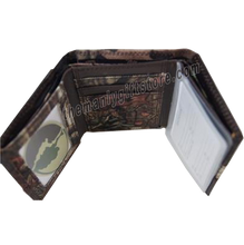 Load image into Gallery viewer, OSU Oklahoma State Mossy Oak Camo Trifold Nylon Wallet