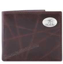 Load image into Gallery viewer, Alabama Crimson Tide Wrinkle Zep Pro Leather Bifold Wallet