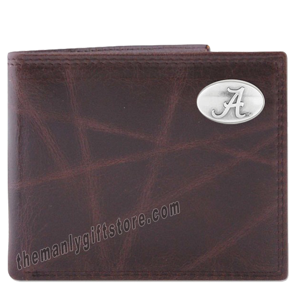 Alabama Crimson Tide Wrinkle Zep Pro Leather Bifold Wallet
