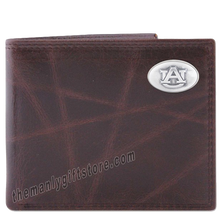 Load image into Gallery viewer, Auburn Tigers Wrinkle Zep Pro Leather Bifold Wallet