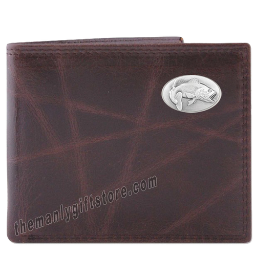 Largemouth Bass Wrinkle Zep Pro Leather Bifold Wallet